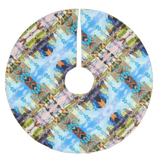 ヴィンテージドイツミュンヘンタウンゲートカリストル ブラッシュドポリエステルツリースカート