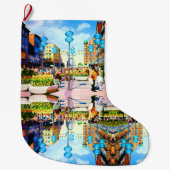 ヴィンテージドイツミュンヘンタウンゲートカリストル ラージクリスマスストッキング (正面)