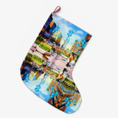 ヴィンテージドイツミュンヘンタウンゲートカリストル ラージクリスマスストッキング (正面 (吊り時))