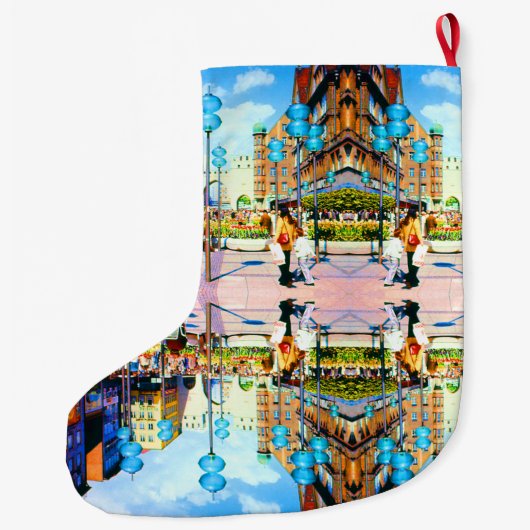 ヴィンテージドイツミュンヘンタウンゲートカリストル ラージクリスマスストッキング (裏面)