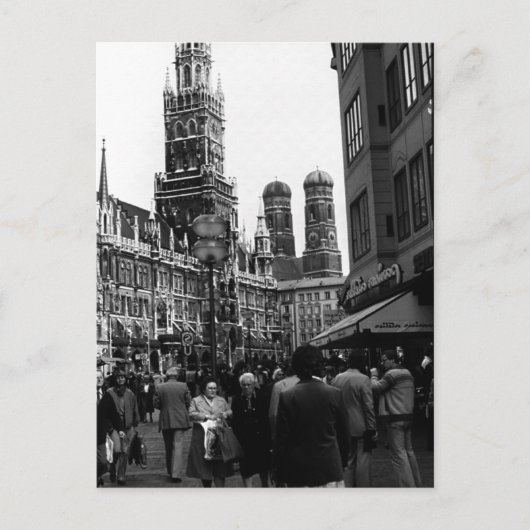 ヴィンテージドイツミュンヘンフラウエンキルシュフラウエンプラッツ ポストカード (正面)