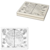 ヴィンテージドイツ世界地図ラバーアートスタンプ ラバースタンプ (押印)