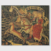 ヴィンテージドイツ中世ラブ狩り切り離し ラッピングペーパー (フラット)