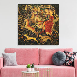 ヴィンテージドイツ中世ルネッサンスラブ狩り キャンバスプリント