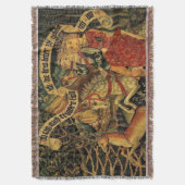 ヴィンテージドイツ中世ルネッサンスラブ狩り スローブランケット (正面縦)