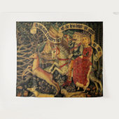 ヴィンテージドイツ中世ルネッサンスラブ狩り タペストリー (正面(横))