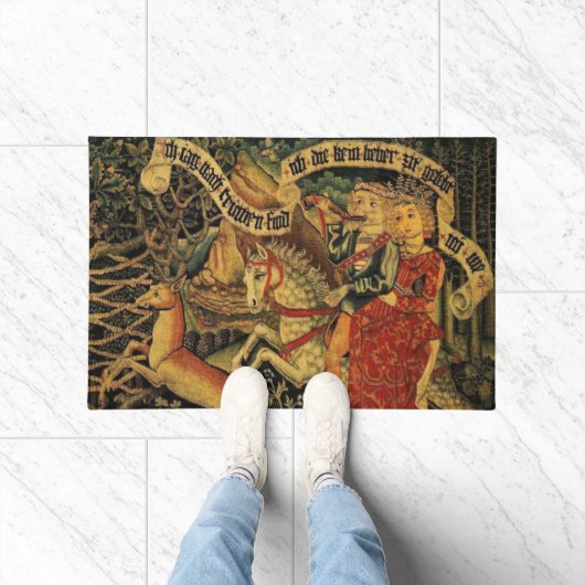 ヴィンテージドイツ中世ルネッサンスラブ狩り ドアマット (室内)