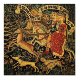 ヴィンテージドイツ中世ルネッサンスラブ狩り フォトプリント