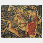 ヴィンテージドイツ中世ルネッサンスラブ狩り フリースブランケット (正面(横))