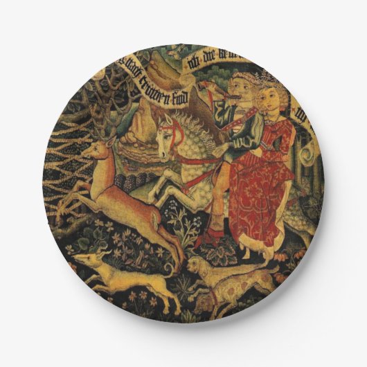 ヴィンテージドイツ中世ルネッサンスラブ狩り ペーパープレート (正面)
