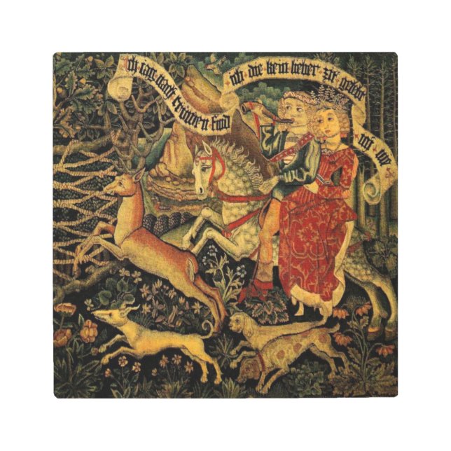ヴィンテージドイツ中世ルネッサンスラブ狩り メタルプリント (正面)