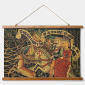 ヴィンテージドイツ中世ルネッサンスラブ狩り 吊り下げ型タペストリー (正面)