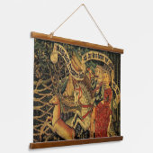 ヴィンテージドイツ中世ルネッサンスラブ狩り 吊り下げ型タペストリー (傾斜あり)