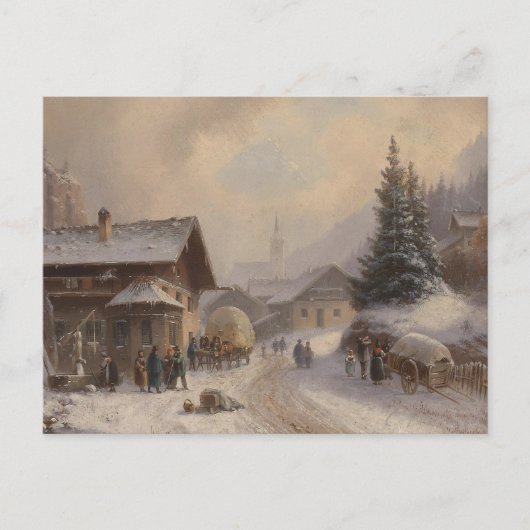 ヴィンテージドイツ冬 ポストカード (正面)