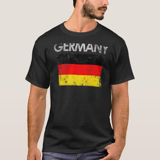 ヴィンテージドイツ国旗のプライド Tシャツ (正面)