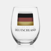 ヴィンテージドイツ国旗カスタムの茎のないワイングラス ステムなしワイングラス (正面)