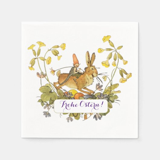 ヴィンテージドイツ復活祭 スタンダードカクテルナプキン (正面)