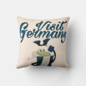 ヴィンテージドイツ旅行のポスター漫画 クッション (裏面)