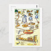 ヴィンテージドイツ紙製造工程図 ポストカード (正面/裏面)