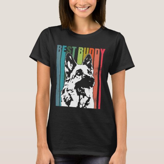ヴィンテージドイツ羊飼いメンズウィメンズキッズ Tシャツ (正面)