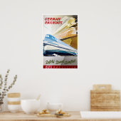 ヴィンテージドイツ鉄道ポスター ポスター (キッチン)