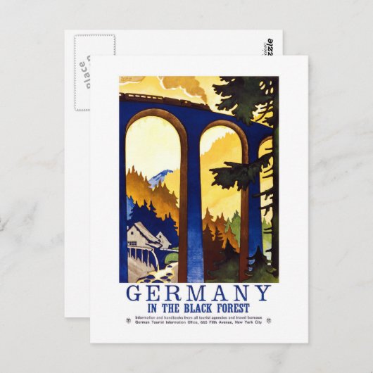 ヴィンテージドイツ黒森アート ポストカード (正面/裏面)