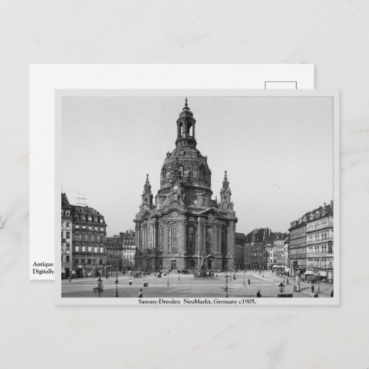 ヴィンテージドイツ1905年高通りドレスデン、ザクセン ポストカード (正面/裏面)