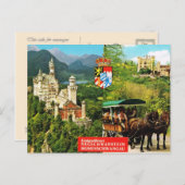 ヴィンテージドイツ、ヴィンテージドイツ、ノイシュヴァンシュタイン ポストカード (正面/裏面)