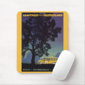 ヴィンテージドイツ、黄色のバスで夜、旅行アート マウスパッド (マウス)