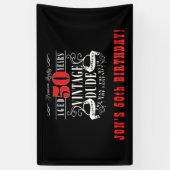 ヴィンテージドゥードメンズ誕生日バナー 横断幕 (縦)