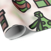 ヴィンテージドゥードルクリスマスアイコン ラッピングペーパー (ロールコーナー)