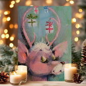 ヴィンテージドエディアロング睫毛レトロクリスマス シーズンカード