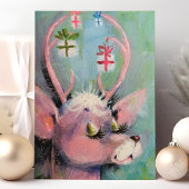 ヴィンテージドエディアロング睫毛レトロクリスマス シーズンカード