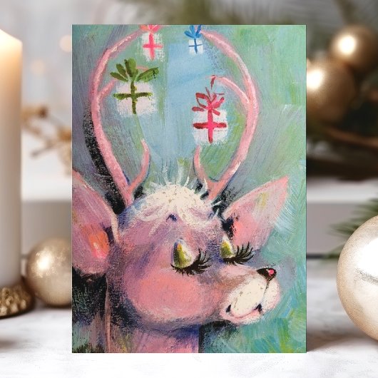 ヴィンテージドエディアロング睫毛レトロクリスマス シーズンカード