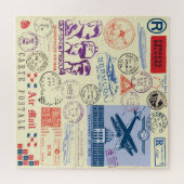 ヴィンテージドキュメントスタンプカラーセット ジグソーパズル (横)