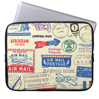 ヴィンテージドキュメントスタンプセットデザイン。 ラップトップスリーブ