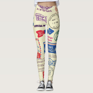 ヴィンテージドキュメントスタンプセットデザイン。 レギンス