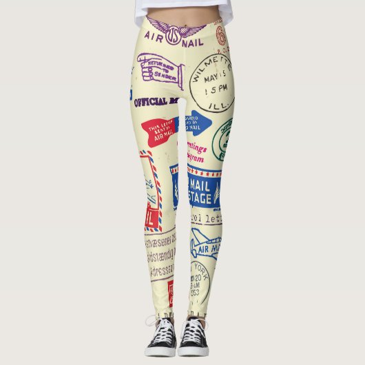 ヴィンテージドキュメントスタンプセットデザイン。 レギンス (正面)