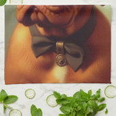 ヴィンテージドグドゥボルドーズ絵を描ス キッチンタオル (折り畳み)