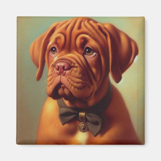 ヴィンテージドグドゥボルドーズ絵を描ス マグネット (正面)