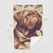 ヴィンテージドグドゥボルドーーイラストレーション ゴルフタオル (インサイチュ)