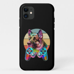 ヴィンテージドッグとゲーム機 iPhone 11 ケース