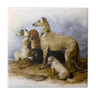 ヴィンテージドッグのプリント タイル