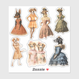 ヴィンテージドッグアンティーク服ジャンクジャーナルキット シール