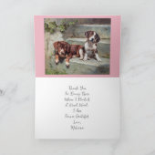 ヴィンテージドッグアート、あなたのテキスト サンキューカード (内部)