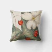 ヴィンテージドッグウッドツリーフラワーイラストレーション クッション (裏面)