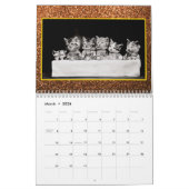 ヴィンテージドッグキャットフォトグリッターかわいい12ヶ月 カレンダー (3月 2026)