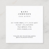 ヴィンテージドッグシッターのトレーナー スクエア名刺 (裏面)