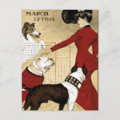 ヴィンテージドッグショーイラストレーションアートオールドアンティーク ポストカード (正面)