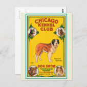 ヴィンテージドッグショーシカゴケンネルクラブポスター ポストカード (正面/裏面)